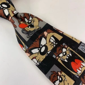 Corbata Tasmania Devil Looney Tunes Colección Estampillas Para Hombre Marrón Rojo 57 X 3 7/8 - Imagen 1 de 6