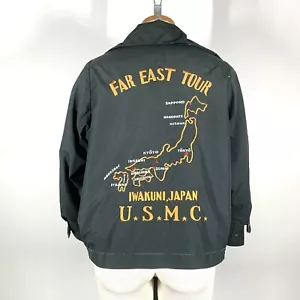 VTG USMC Marines Embroidered Far East Tour Women’s Jacket Sz S, OD Green, Japan - Picture 1 of 13