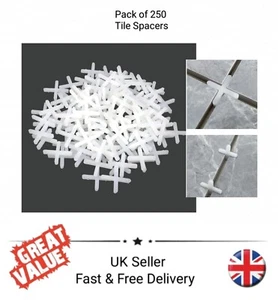 250 Pcs 2mm Tile Spacers Floor Wall Tiling Grouting Separaters Flooring Tiles - Picture 1 of 4