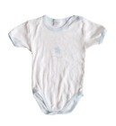 Ellepi Italian Baby Bodysuit White & Blue With Rabbits Size 12M EUC