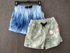 Wonder Nation 2-Pack Blue/Green Shorts Boys Buckle Up Shorts M 8 - Picture 1 of 12