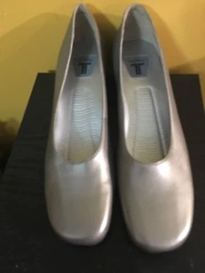 Trotters T2915 Damenschuhe silberfarben/zinnfarben Slipper niedrige Absätze Größe 8,0N - Bild 1 von 12