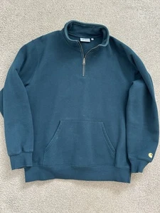 Carhartt Chase Neck Zip Sweatshirt - Size XL - Green - WIP - Picture 1 of 5