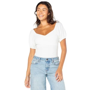 Celebrity Pink Women Short Sleeves BodySuit Whisper White Size M - Picture 1 of 5