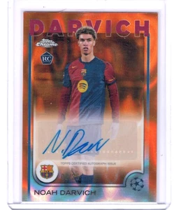 2024-25 Topps Chrome UEFA Noah Darvich Orange Lava Refractor Auto RC #'ed 02/25 - Picture 1 of 1
