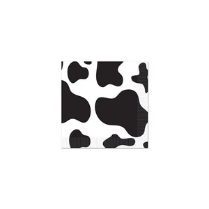Beistle 6 1/2" x 6 1/2" Cow Print Luncheon Napkins; White/Black 48/Pack 58130 - Picture 1 of 1