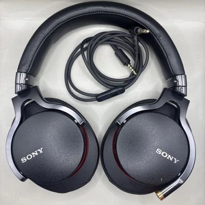 Sony MDR-1A Premium Hi-Resolution Stereo Headphones Black Needs New Earpads - Picture 1 of 10