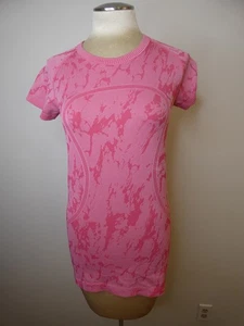 Lululemon Damen 8 Run Swiftly Tech Kurzarm Shirt Pink Camouflage Oberteil Stretch - Bild 1 von 8