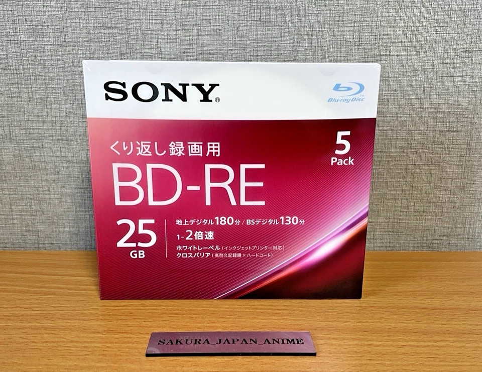 5 Sony BLURAY RW BD Re 2x Speed With Tracking# From Japan