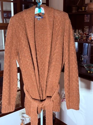 Cárdigan Brooks Brothers 100 % lana merino italiana extra fina con cinturón talla XL Foto 1 de 4