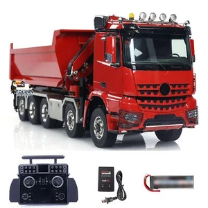 1/14 Hydraulic 3-speed Gearbox RTR 10x10 Roll on/off RC Tipper Truck W/ Crane - Picture 1 of 12