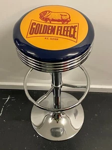 GOLDEN FLEECE PETROL OIL BOWSER PREMIUM BAR STOOL ADJUSTABLE HEIGHT HOT ROD  - Picture 1 of 9