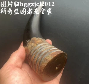 Manico punta corno bufalo acqua naturale 6" strumento lucido collezione materiali - Foto 1 di 4