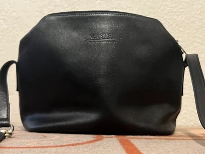 Bolso de Hombro Master By Nannini Cuero Genuino Negro 1 Correa De Colección Hecho en Italia Foto 1 de 4