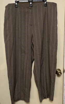 PANTALONES DE VESTIR A RAYAS GRISES/ROSA CLARO PARA MUJER TALLA 22W: GRAN CONDICIÓN   Foto 1 de 4