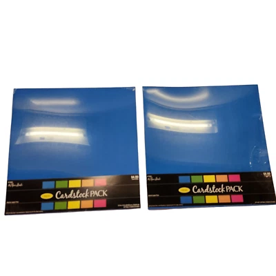 New Sealed 2 Packs of 12 x 12 Scrapbooking Paper Cardstock Neon 50 Count Total - Image 1 of 2