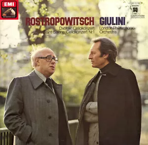 DVORAK & SAINT-SAENS Cello Concertos ROSTROPOVICH GIULINI EMI C065-2964 Quadro - Picture 1 of 3
