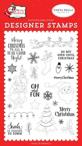 CARTA BELLA Clear Stamp Set, OH WHAT FUN, Weihnachten, Rentier, Schneeflocken, 25 Teile - Bild 1 von 1