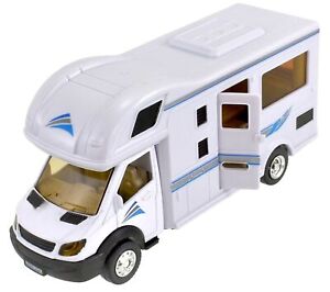Kids Children White Motorhome Camper Van Diecast Toy Car Vehicle Boys Toys Gift
