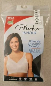 Playtex 18 Hour 42C Ultimate Shoulder Comfort Wirefree Bra 4693 Black #32124 - Picture 1 of 7