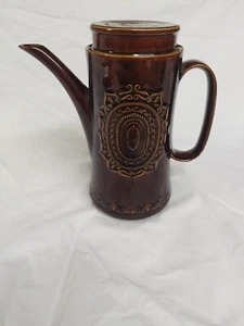 Braune Kaffeekanne (Barrett's) Staffordshire Grillmuster Retro Steinzeug - Bild 1 von 15