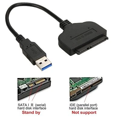 New USB 3.0 to External SATA 3Gbps 22 Pin Cable Adapter Connecter Hard Drive US - Image 1 of 4