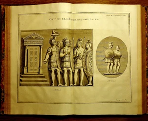 1724,B. MONTFAUCON.RÖMISCHE OFFIZIERE,SOLDATEN.Band.IV 14 BLATT.Cm 46x39.Inkl/Kupfer - Bild 1 von 2