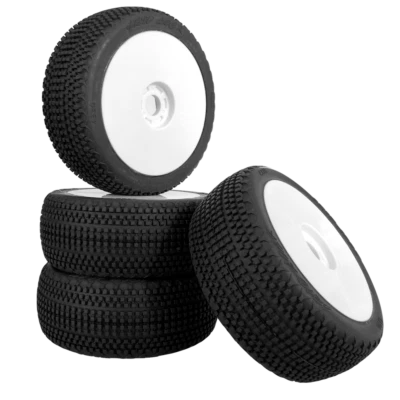 Buggy Reifen Felgen Set Grid Lock V2 SBR Disk Felge weiß 1:8 4 Räder partCore - Bild 1 von 3