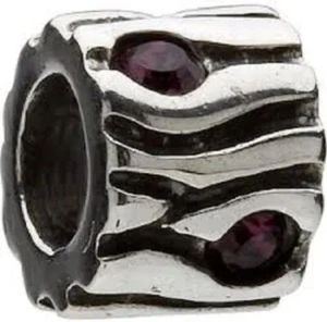 Chamilia Charm - 925 Silver with purple stones - JA-17 river -retired -brand new - Picture 1 of 2