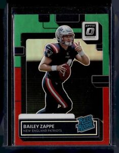 2022 DONRUSS GREEN RED RATED ROOKIE OPTIC PREVIEW BAILEY ZAPPE PATRIOTS