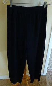 MING WANG MISOOK SILKY STRETCHY KNIT BLACK CASUAL TRAVEL FRIENDLY PULL-ON PANT M - Picture 1 of 2