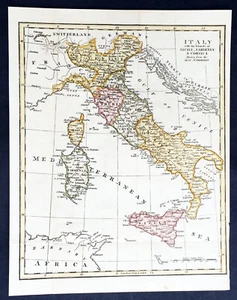 1796 Aaron Arrowsmith Antique Map of Italy, Sicily, Corsica & Sardinia - Picture 1 of 2