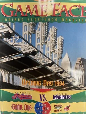 1994 Cleveland Indians Opening Day Program Inaugural Baseball Season Jacobs F20 - Image 1 of 4