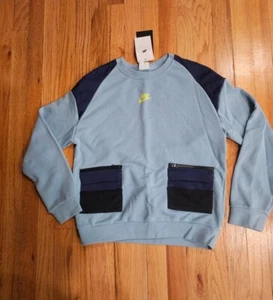 Nike Boys' SZ XL-L-XS Cargo Pocket French Terry Crewneck Sweatshirt  MSRP $70 - Picture 1 of 7