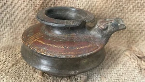 Old Antique Vintage Original Treble Painted Terracotta / Clay  Pot - Picture 1 of 12