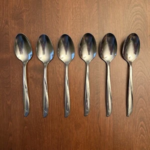 Oneida Community Twin Star Teaspoons Stainless Flatware 6 pc Lot Atomic MCM - Picture 1 of 4