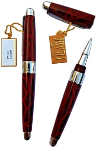 ALVIERO MARTINI 1 CLASSE PENNA BIRO SFERA MOTIVO  FLOREALE BORDEAUX PN 731 ITALY - Imagen 1 de 3