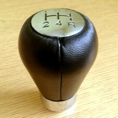 Pommeau de Vitesses en Aluminium et Cuir pour Jaguar E S X Type XJ XJS XJSC XK - Photo 1/3