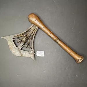 Antica ascia da cerimonia in rame e ferro nzappa zap congo songye c1890s ex jamieson - Foto 1 di 23