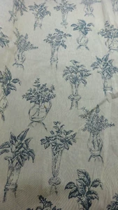Beautiful Floral Tapestry Upholstery Fabric 56" W BTY Tan & Blue - Picture 1 of 2