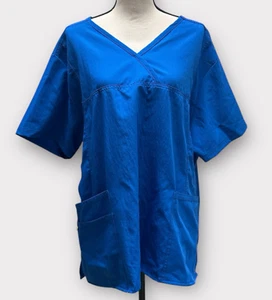 Wonder Wink Women’s S 3X  Blue V-Neck  Scrub Top Style 6414 - Picture 1 of 7