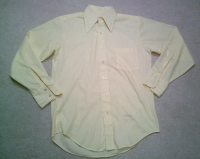Camisa De Colección Sears Permanente Presionada Abotonada Para Hombre Mediana Amarillo Cuello Daga Foto 1 de 4