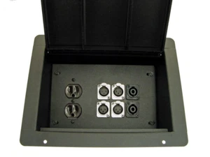 PROCRAFT FPPL-1DUP4XF2SPK-BK Bolsillo de escenario empotrado/Caja de piso 1CA + 4 XLR hembra - Imagen 1 de 3