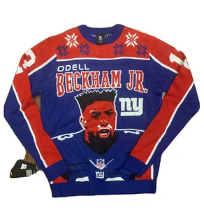 NFL Team Apparel NY Giants Odell Beckham JR Ugly Christmas Sweater - Medium - Picture 1 of 5