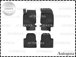 NEW SET LHD BLACK RUBBER FLOOR MATS LINERS ALL WEATHER FOR PEUGEOT 2008 2019- - Picture 1 of 4
