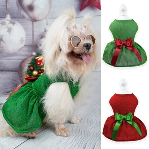 Pet Christmas Outfit Dog Cat Xmas Coat Costume Dress Fun Party Cosplay Clothes - Picture 1 of 15