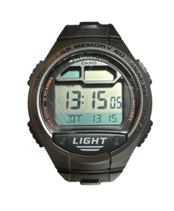 Casio Watch Men Digital Grey Black Backlight 3283 W-734 60 Lap 100M New Battery - Picture 1 of 4