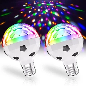 2 bolas de discoteca LED: LED E27 6 W RGB, bola de discoteca giratoria 360°, - Imagen 1 de 7