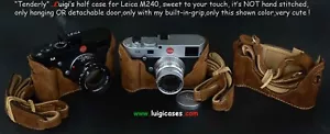 LUIGI TENDERLY BROWN CASE+GRIP or BUMP+STRAP for LEICA MP/M240/MM2+UPS,LOW PRICE - Picture 1 of 14