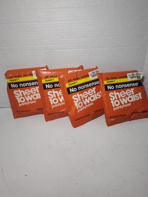 Vintage No Nonsense Pantyhose Womens Queen 1Q Q2 Beige Regular Lot of 4 pair - Image 1 of 2